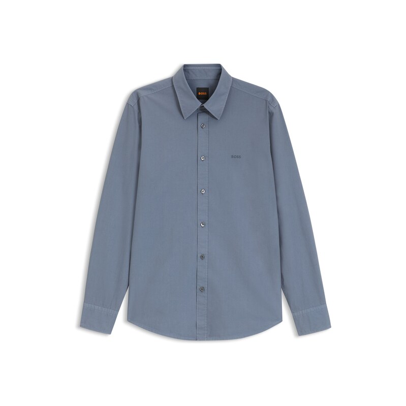 BOSS Regular-fit shirt in cotton poplin with embroidered logo