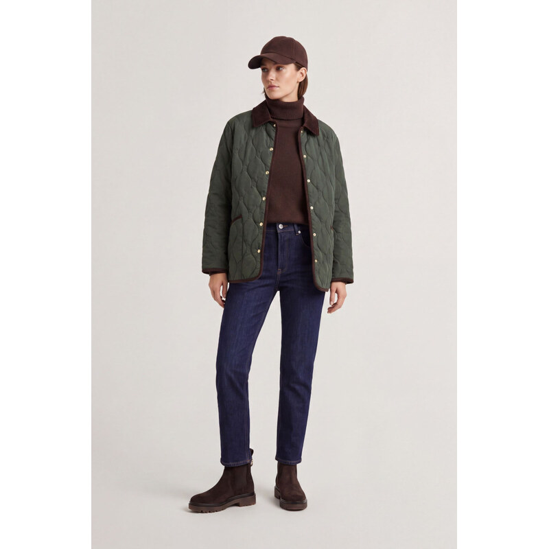 BUNDA GANT MONOGRAM QUILTED JACKET DARK MOSS GREEN