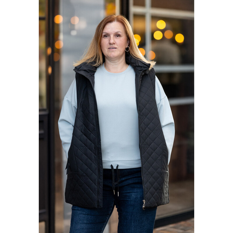 DALEF Plus size prošívaná vesta CAORLE [24995] Barva: Černá,