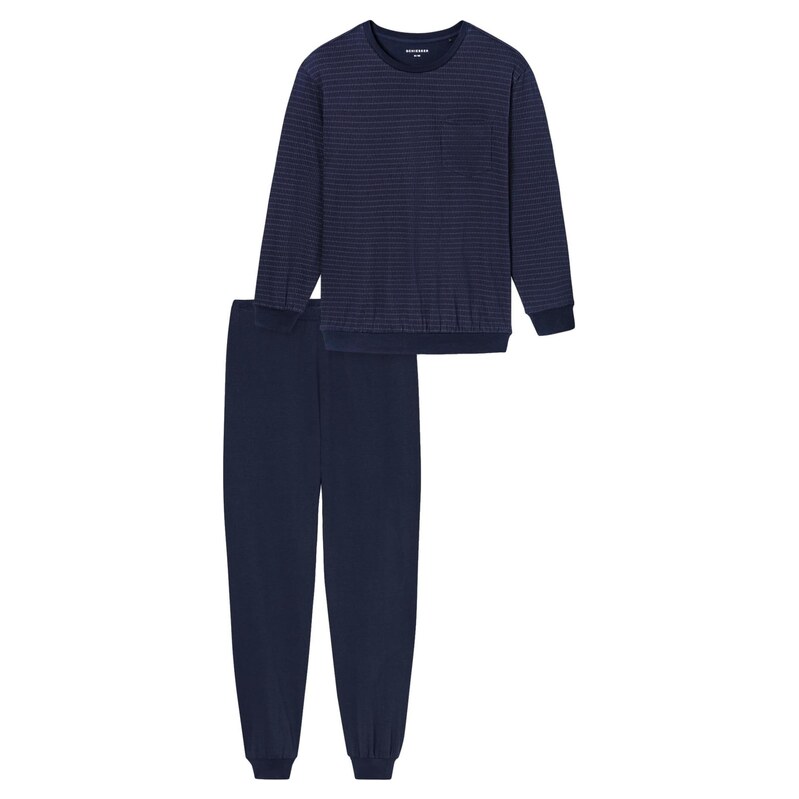SCHIESSER Pyžamo dlouhé Comfort Essentials tmavě modrá