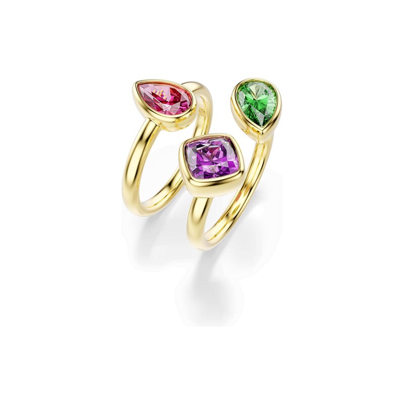 Swarovski Prsten IMBER zlatá / zelená / fialová / rubínově