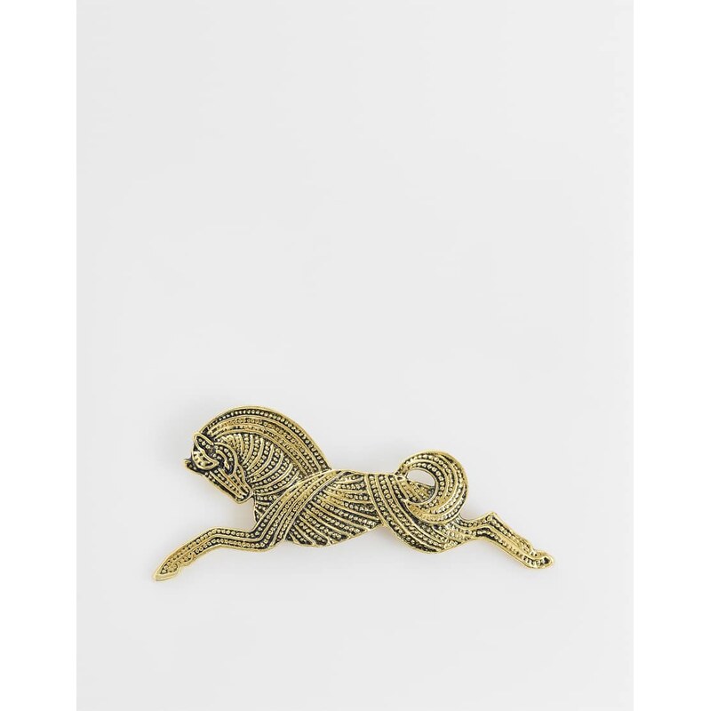 DesignB London horse brooch in antique gold