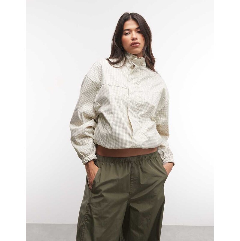 Liquor N Poker funnel neck zip through jacket in butter yellow