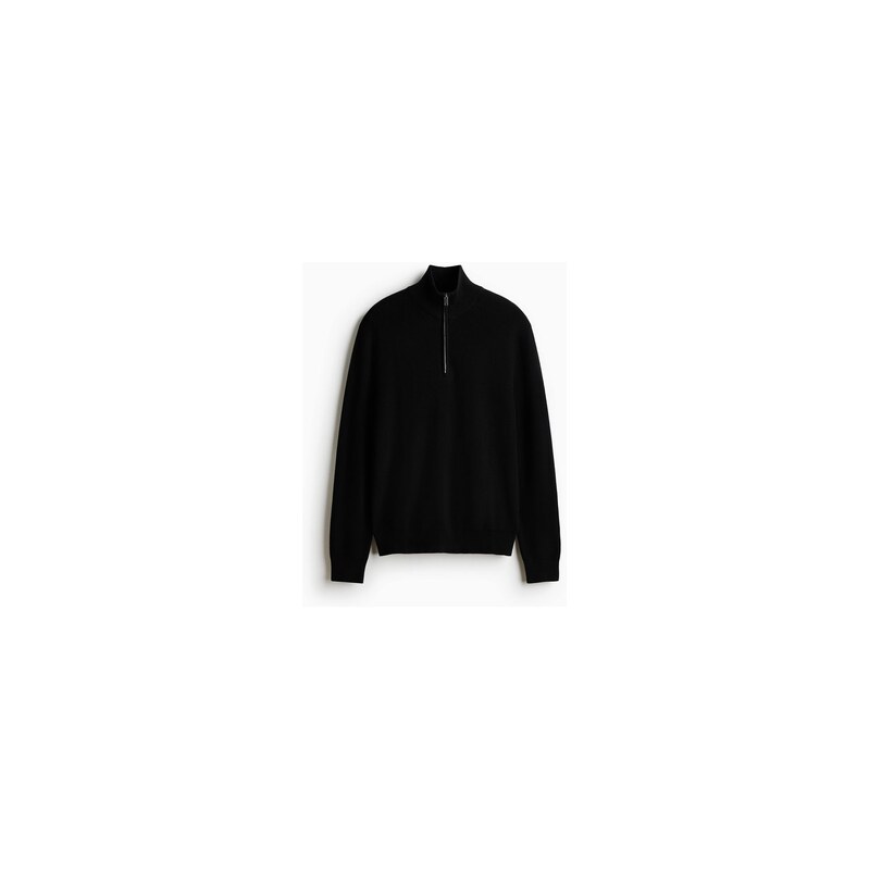H&M - Svetrs horním zipem Regular Fit - Černá