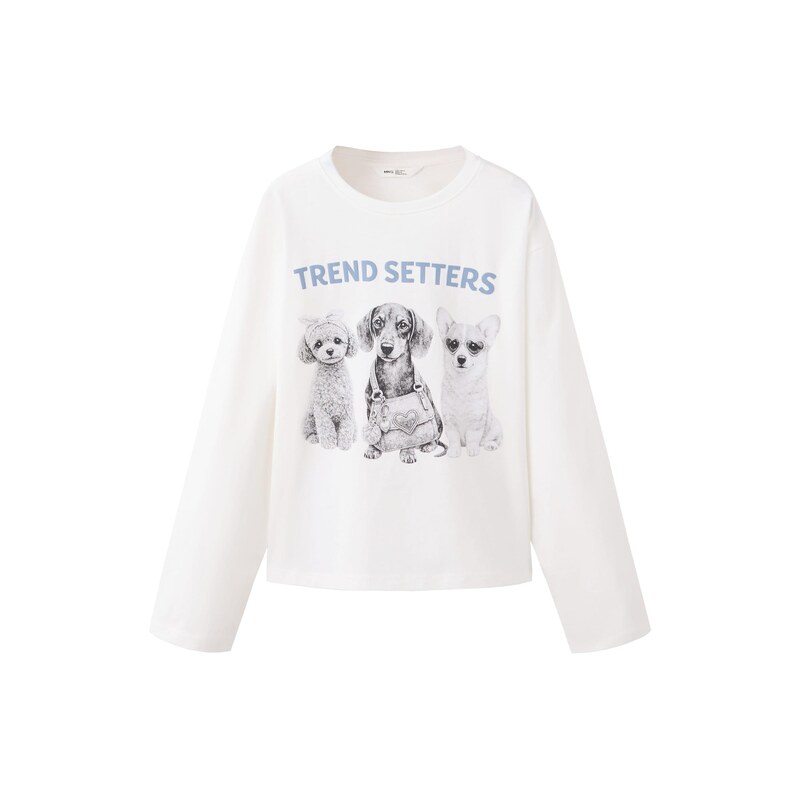 MANGO KIDS Tričko TREND chladná modrá / černá / bílá