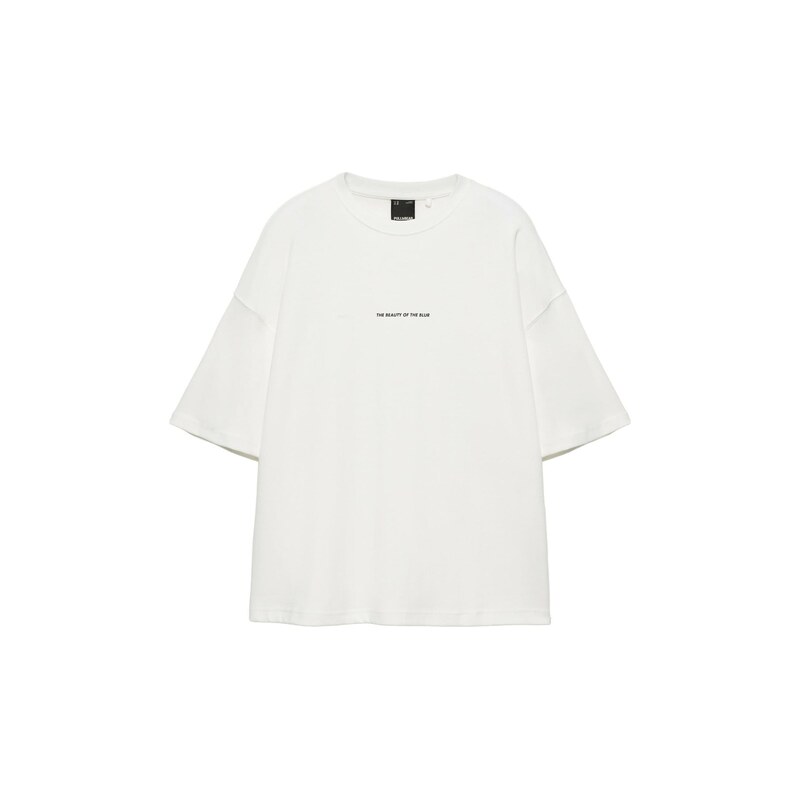 Pull&Bear Tričko šedá / antracitová / bílá