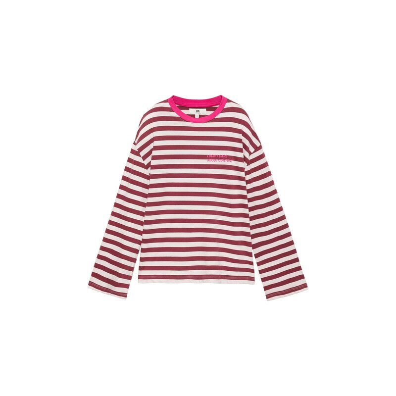 Pull&Bear Tričko pink / tmavě růžová / bílá