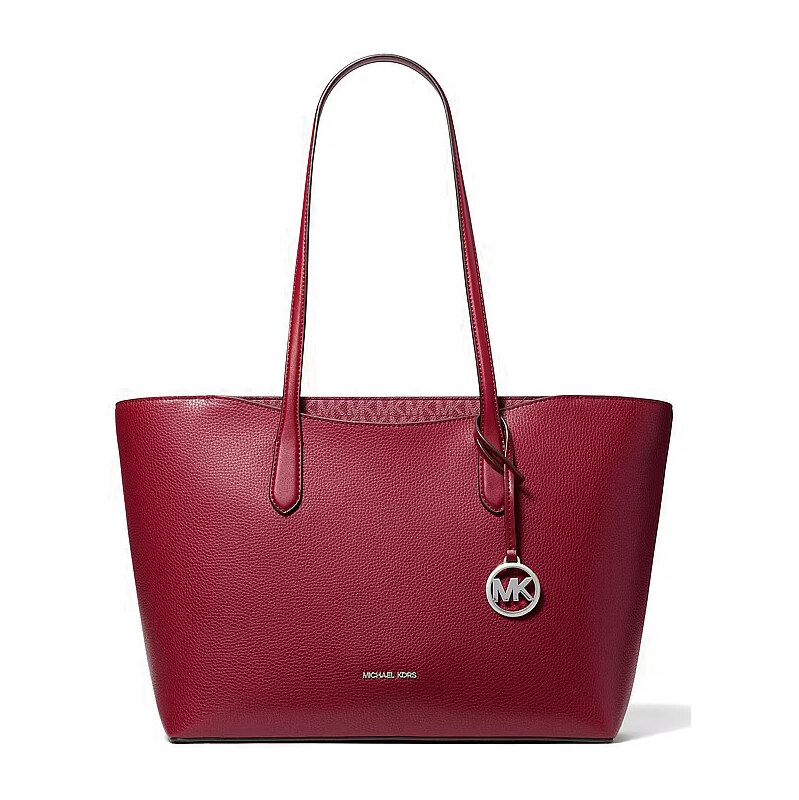 Michael Kors Arden large kožená kabelka červená maroon