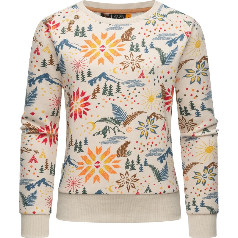 Ragwear Mikina Johanka béžová / chladná modrá / oranžová /