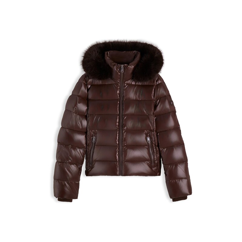 TOMMY HILFIGER Zimní bunda GLOSS čokoládová