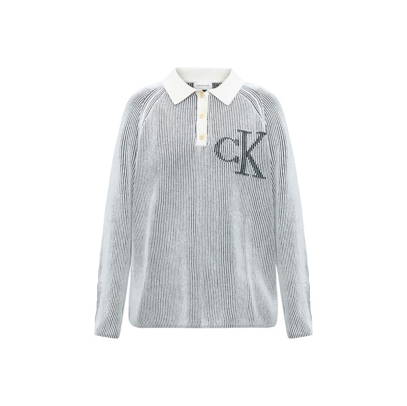 Calvin Klein Jeans Svetr černá / bílá