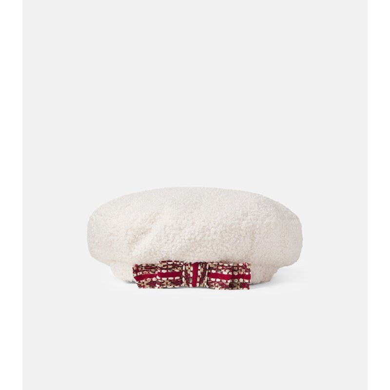 Patachou Bow-detail teddy beret