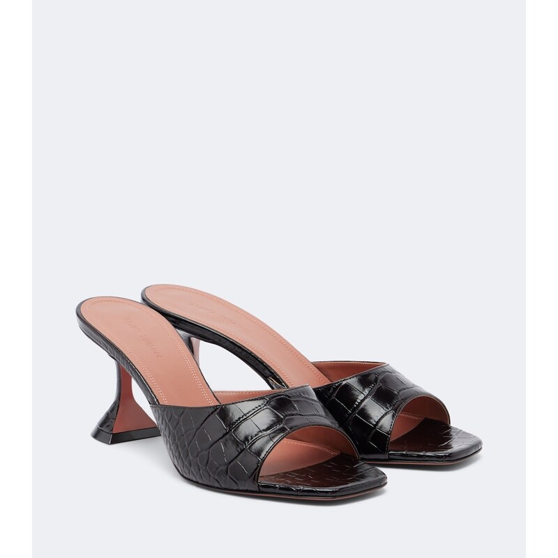 Amina Muaddi Lupita croc-effect leather mules