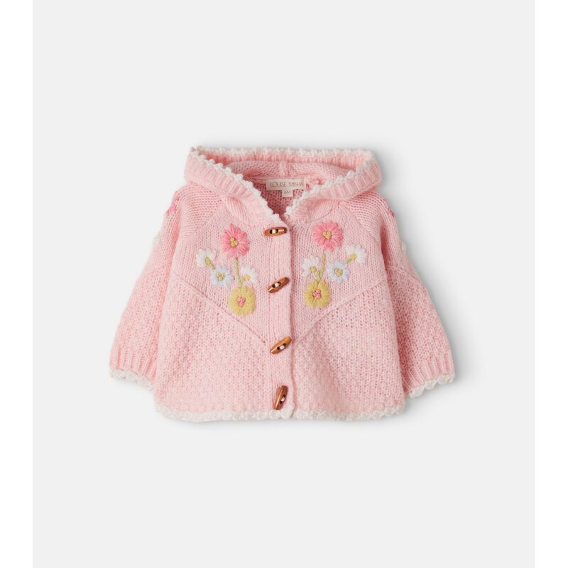 Louise Misha Baby Ezi floral embroidered cardigan