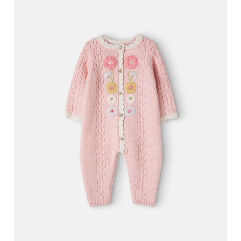Louise Misha Baby Drillia floral embroidered onesie