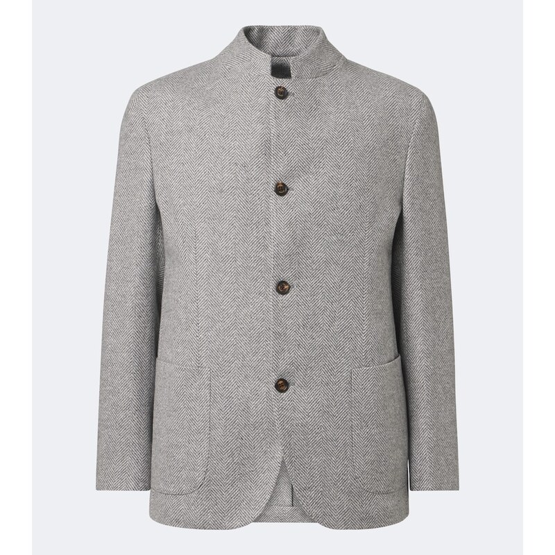Eleventy Herringbone cashmere and silk blazer