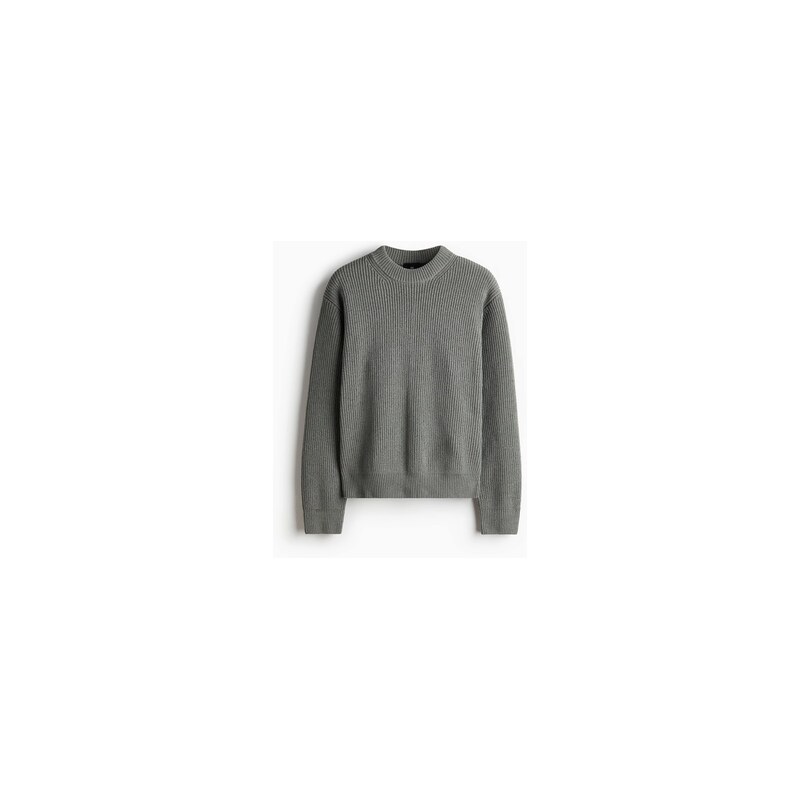 H&M - Svetr z žebrovaného úpletu Relaxed Fit - Šalvějově Zelená