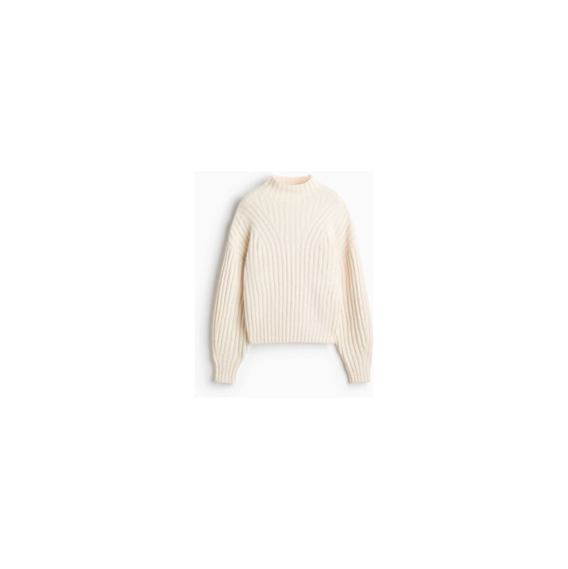 H&M - Svetr z žebrovaného úpletu - Krémová