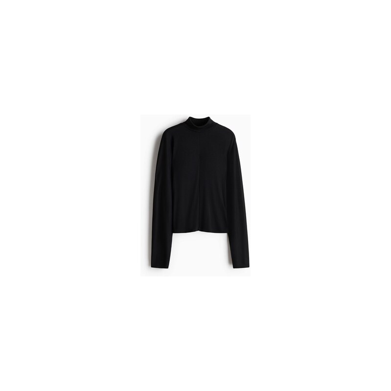H&M - Tops vysokým límcem a netopýřími rukávy - Černá