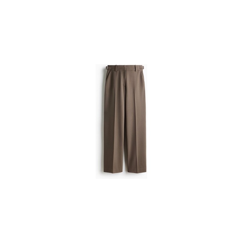 H&M - Rovné keprové kalhoty - Tmavá Hnědošedá