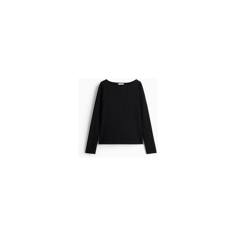 H&M - Tops lodičkovým výstřihem - Černá