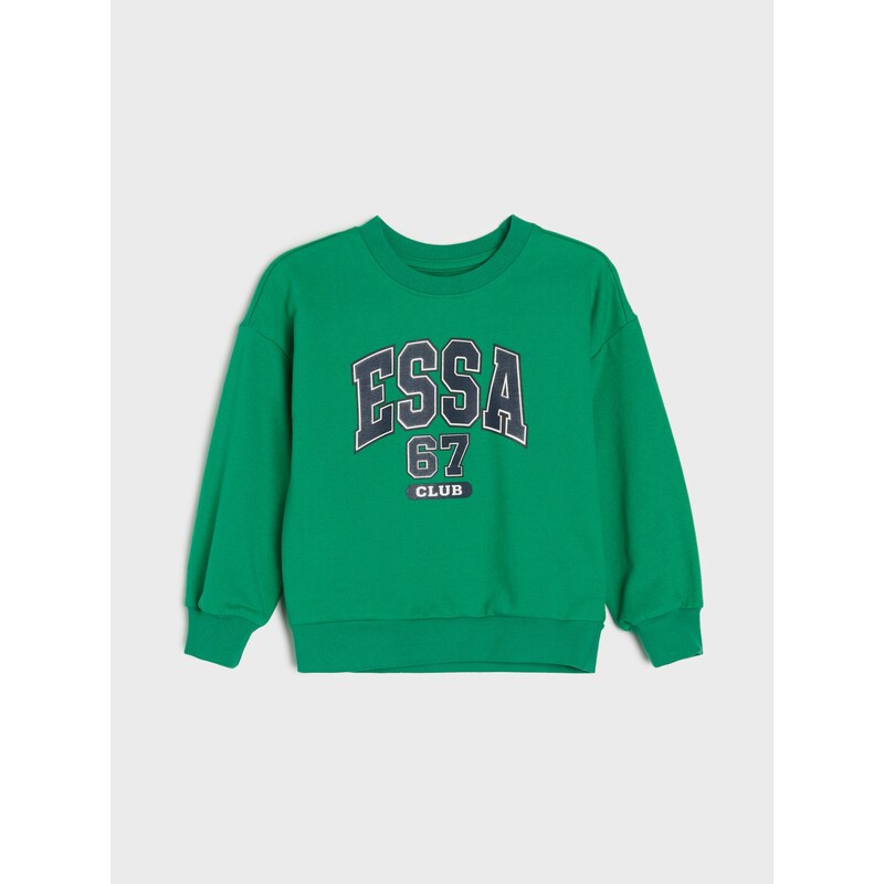 Sinsay - Crewneck mikina s potiskem - zelená