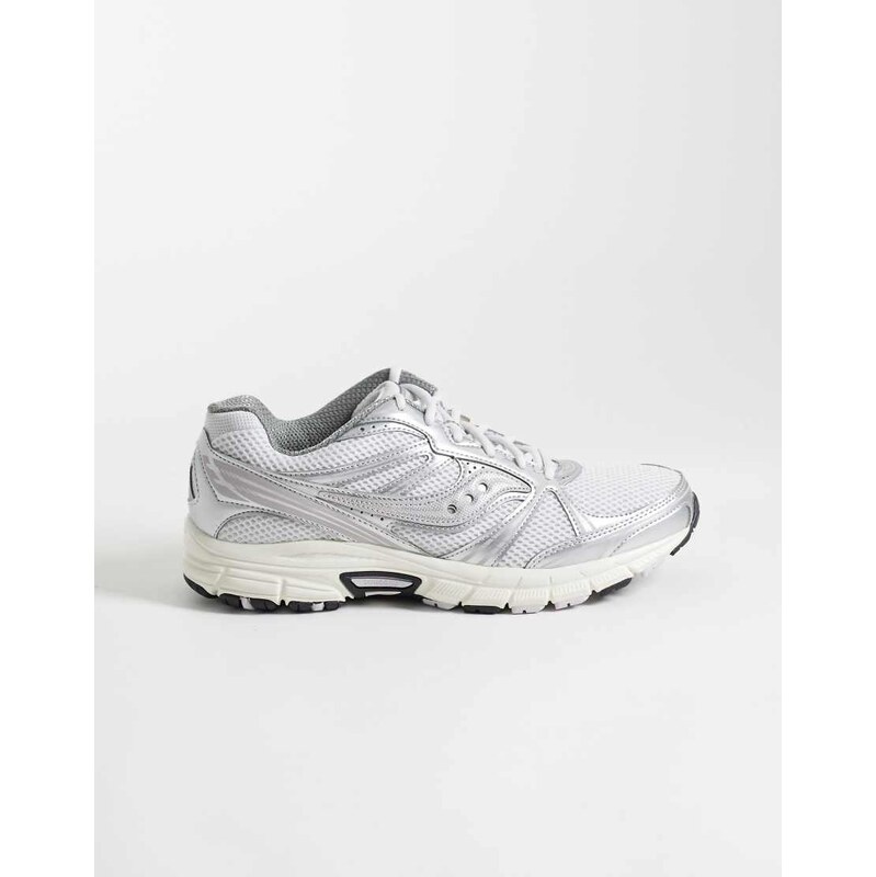 Saucony Grid Legacy trainers in silver and cream