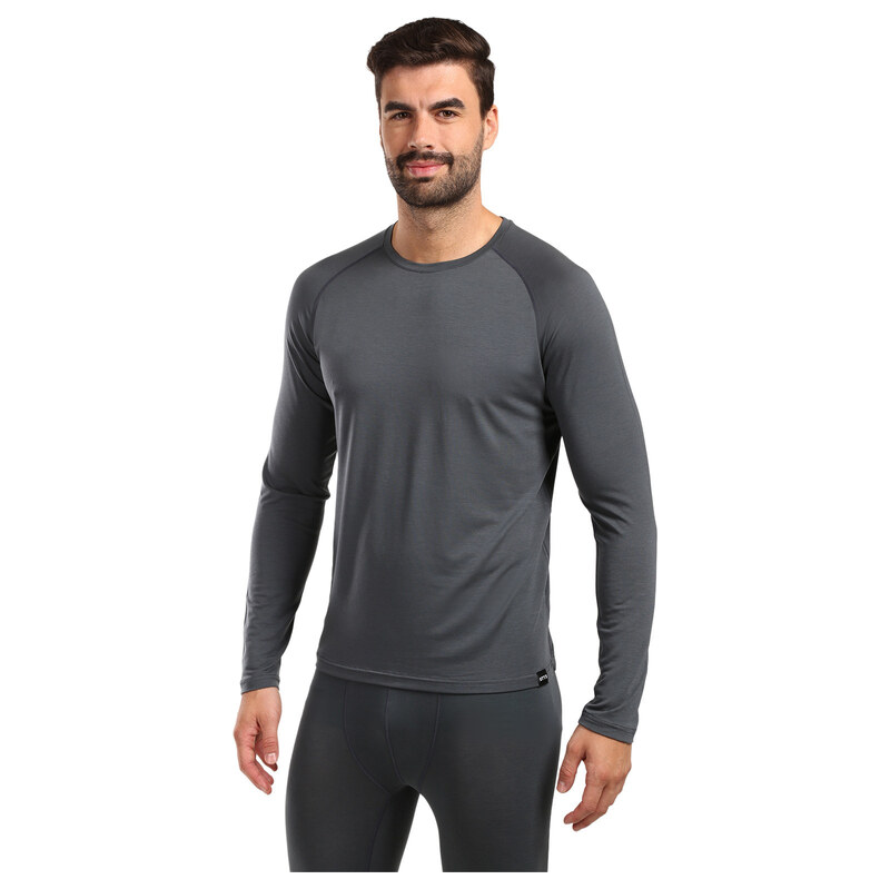 Pánské tričko Styx dlouhý rukáv merino šedé (TDPT1163)