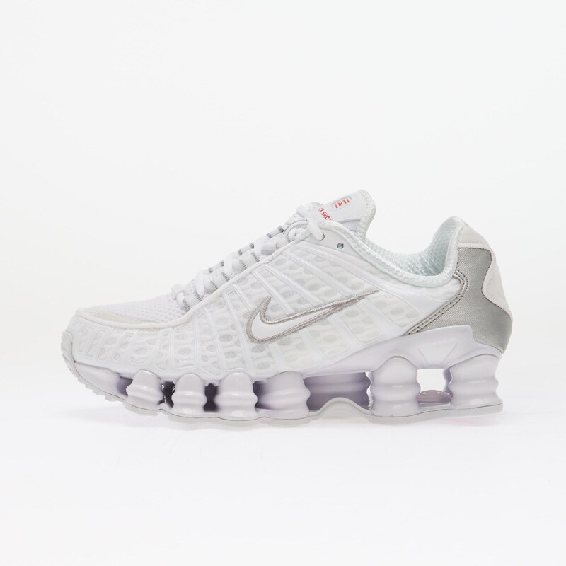 Nike Shox TL Kids White/ White/ Metallic Silver/ Max Orange 4.5Y