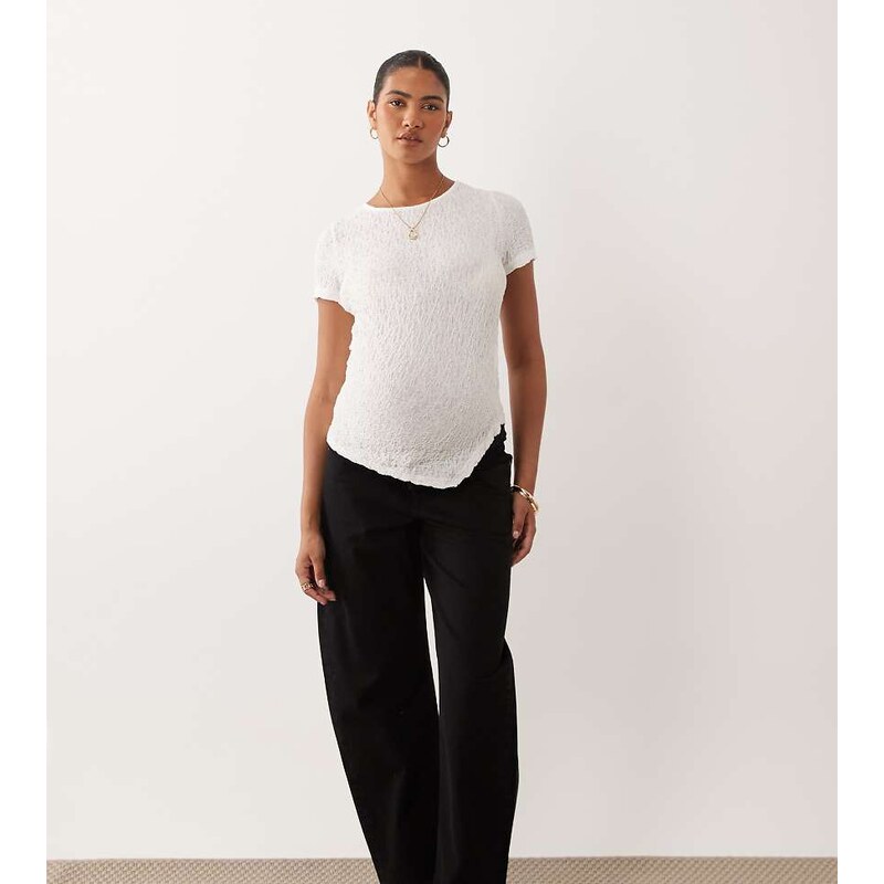 ASOS Maternity ASOS DESIGN Maternity slim barrel jean in black