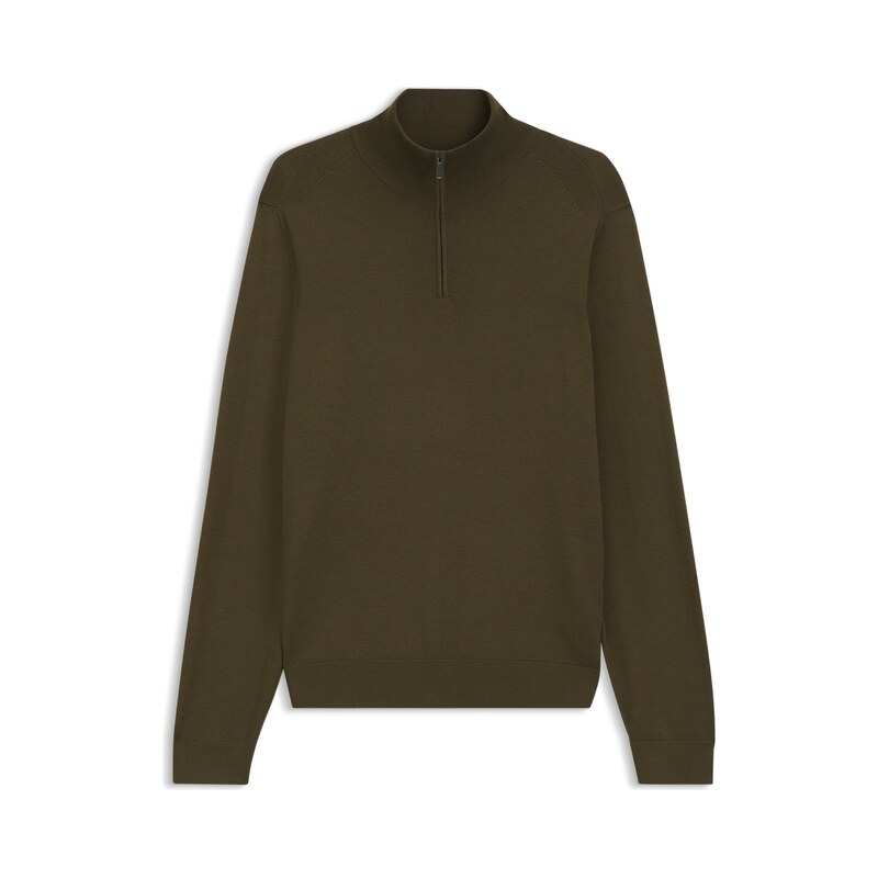 BOSS Zip-neck sweater in wool, silk and cashmere