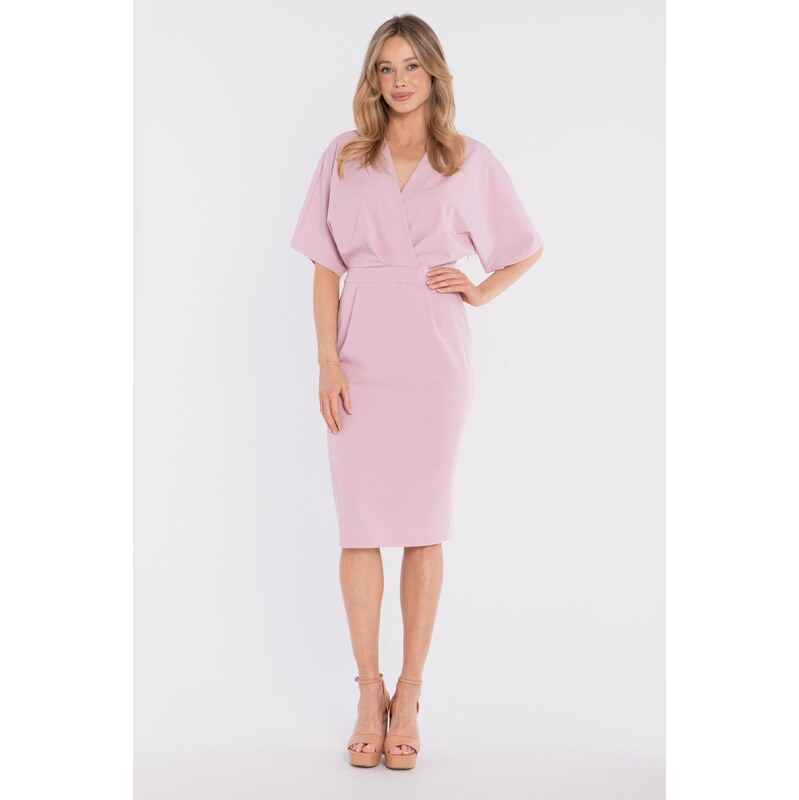 Stylové dámské midi šaty lilac