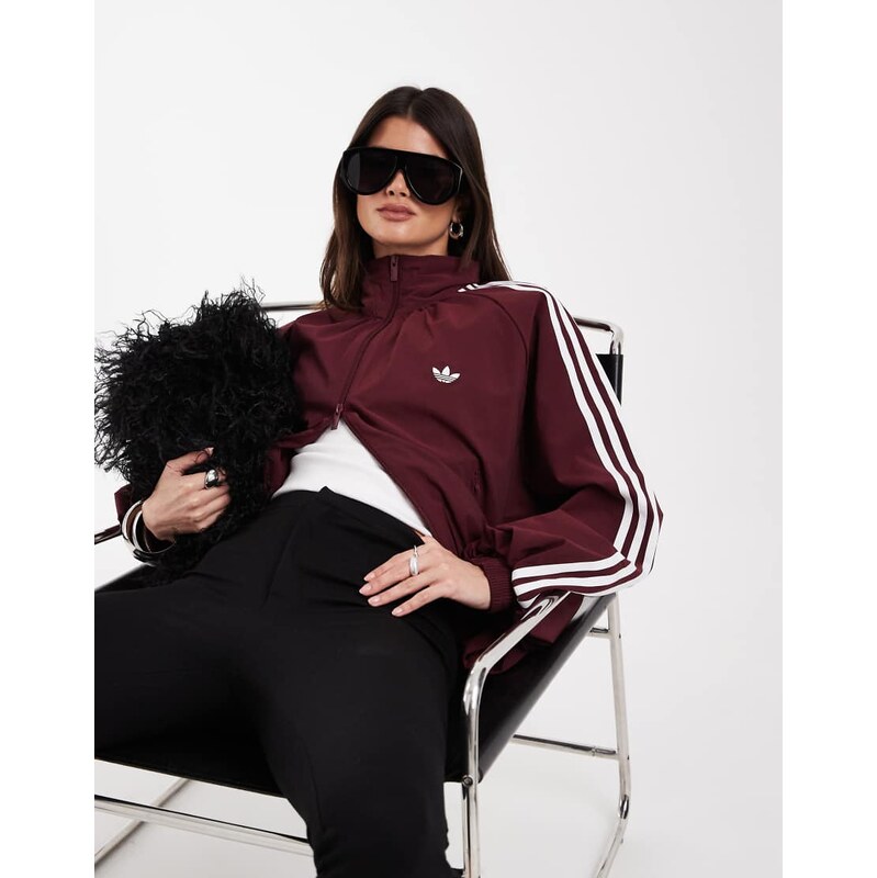 adidas Originals Blousy Oversized Firebird track top in shadow