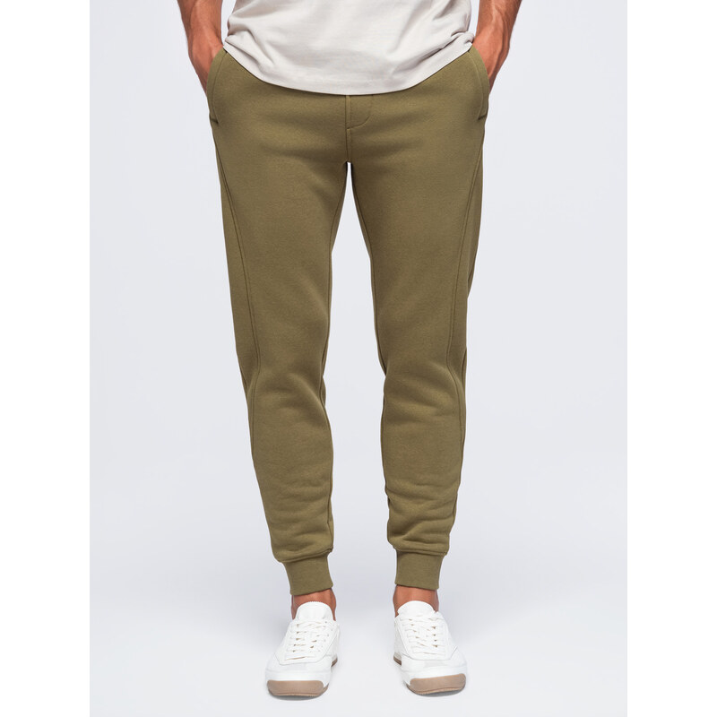 Ombre Mens BASIC cotton jogger sweatpants - olive