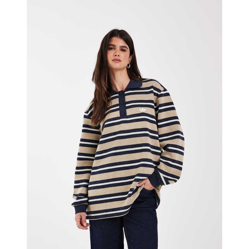 adidas Originals rugby polo top in navy