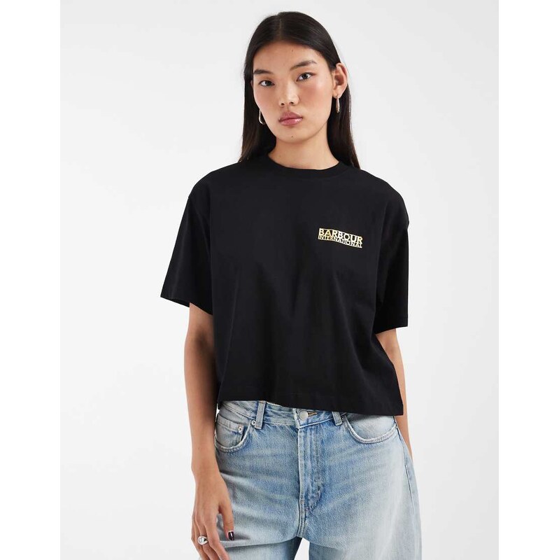 Barbour International Amaya short sleeve logo t-shirt in black