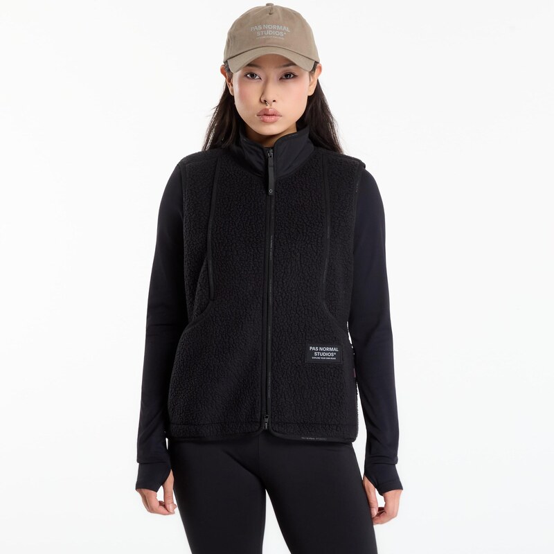 Vesta Pas Normal Studios Womens Off-Race Pile Fleece Vest Black