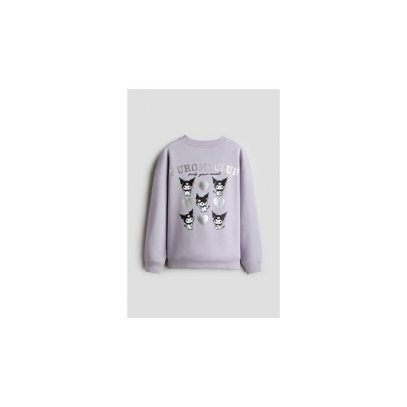 H&M - Mikinas česaným rubem a potiskem - Light Purple/Kuromi