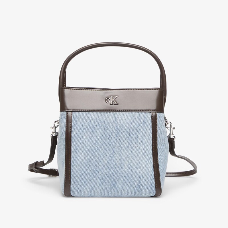 Kabelka Calvin Klein Ck Denim Bucket With Strap LIGHT WASH DENIM