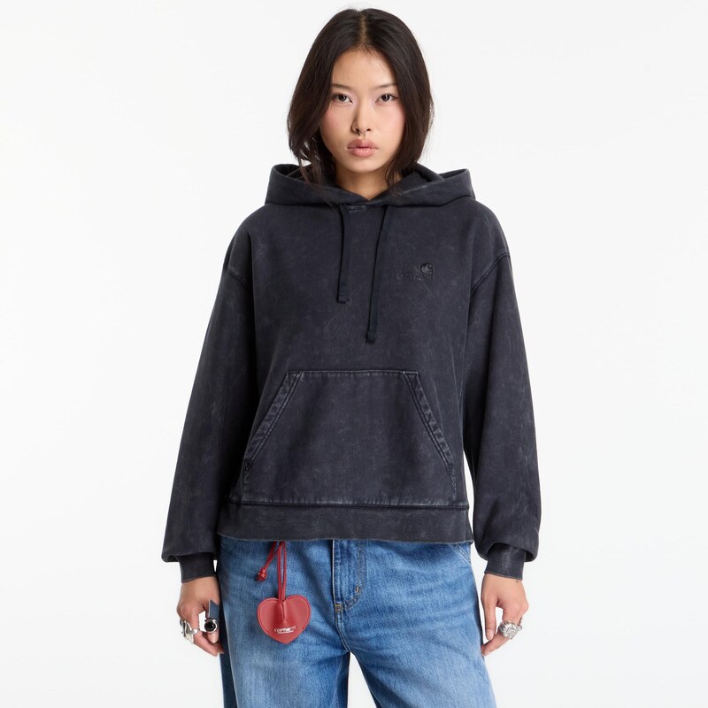 Mikina Carhartt WIP W Hooded Lambert Sweat Black Moon Wash S