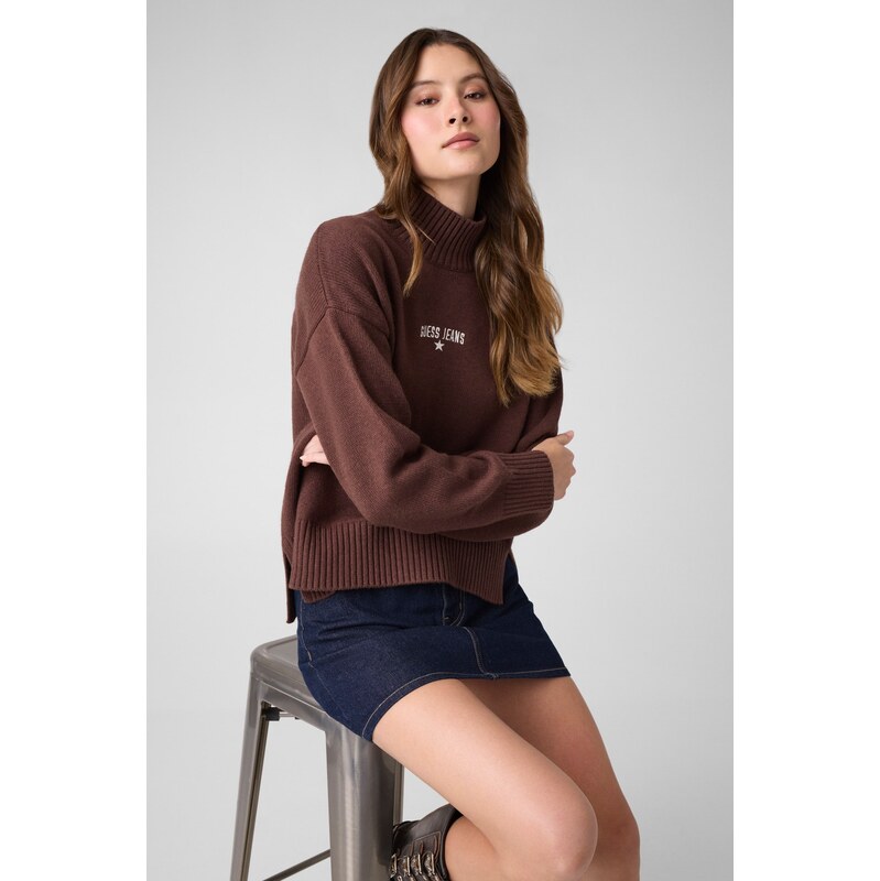 Guess Jeans Polorolák | Loose fit | s příměsí vlny