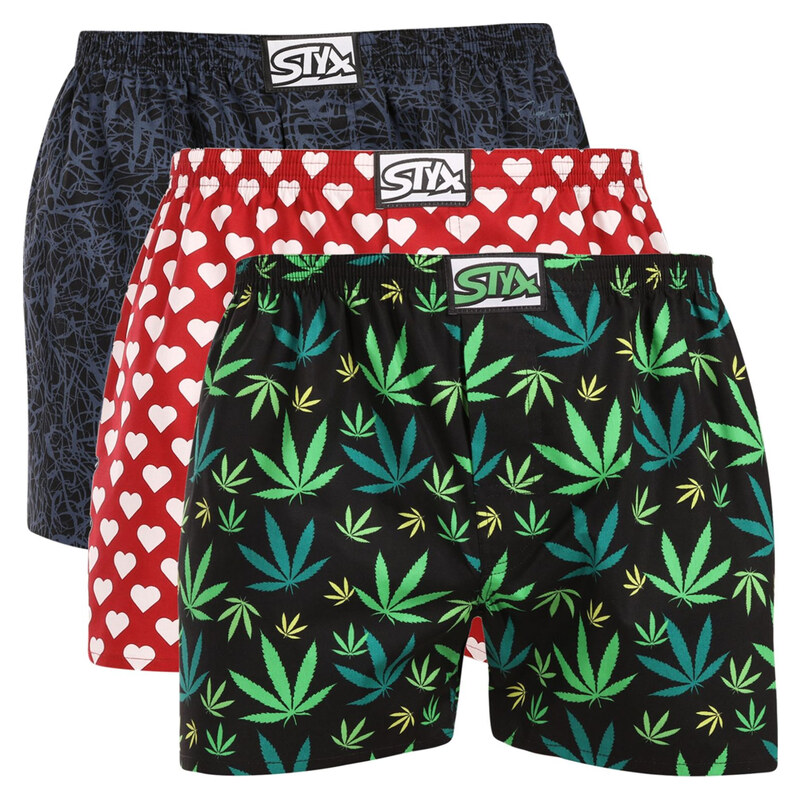 3PACK pánské trenky Styx art klasická guma vícebarevné (3A18911)