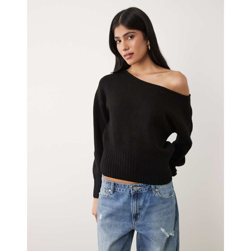 Cotton On Luxe slouch off shoulder knit in black