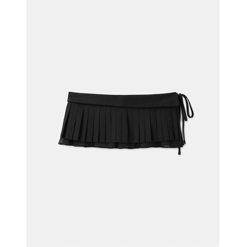 Stradivarius Pleated skirt belt in black