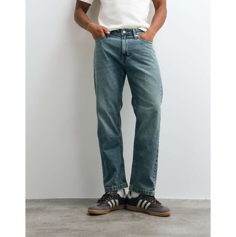 Jack & Jones Chris straight jeans in washed blue