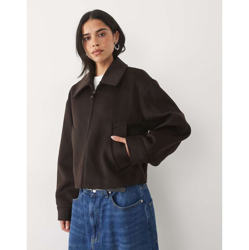 Mango bomber jacket in brown