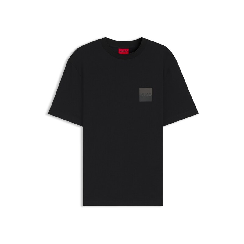 HUGO Relaxed-fit T-shirt in cotton with split logos
