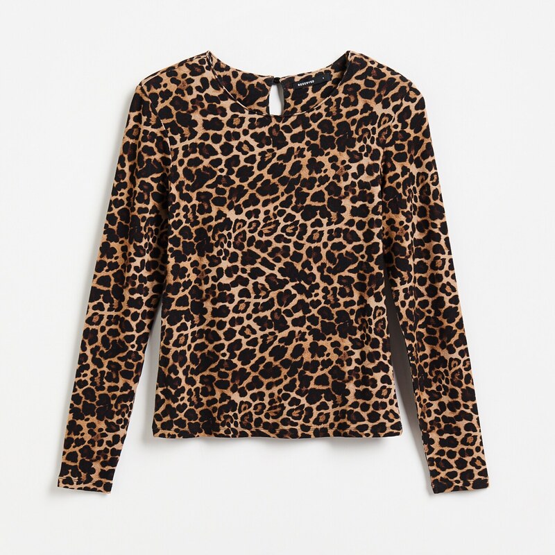 Reserved - Halenka s leopardím vzorem - vícebarevná
