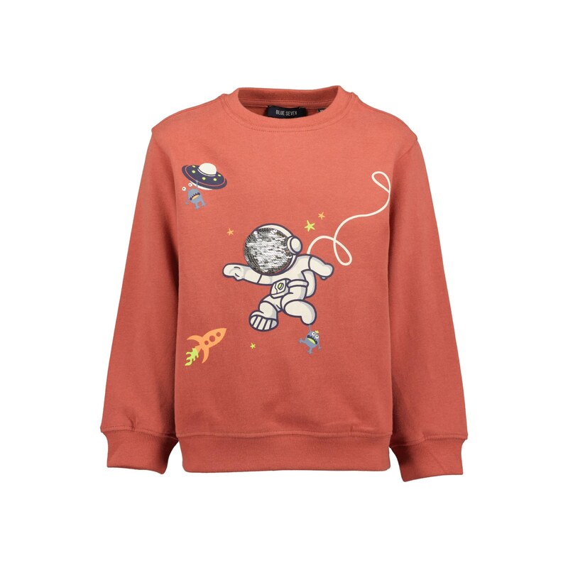 BLUE SEVEN Mikina marine modrá / oranžová / melounová / offwhite