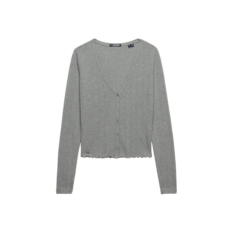 Superdry & Co Kardigan Athletic Essential šedý melír